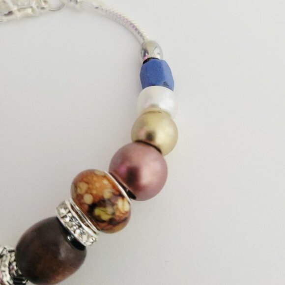 NWT Pandora Style Charm Bracelet Woodland Fringe Snake Serpent Star Rhinestones - Picture 10 of 10